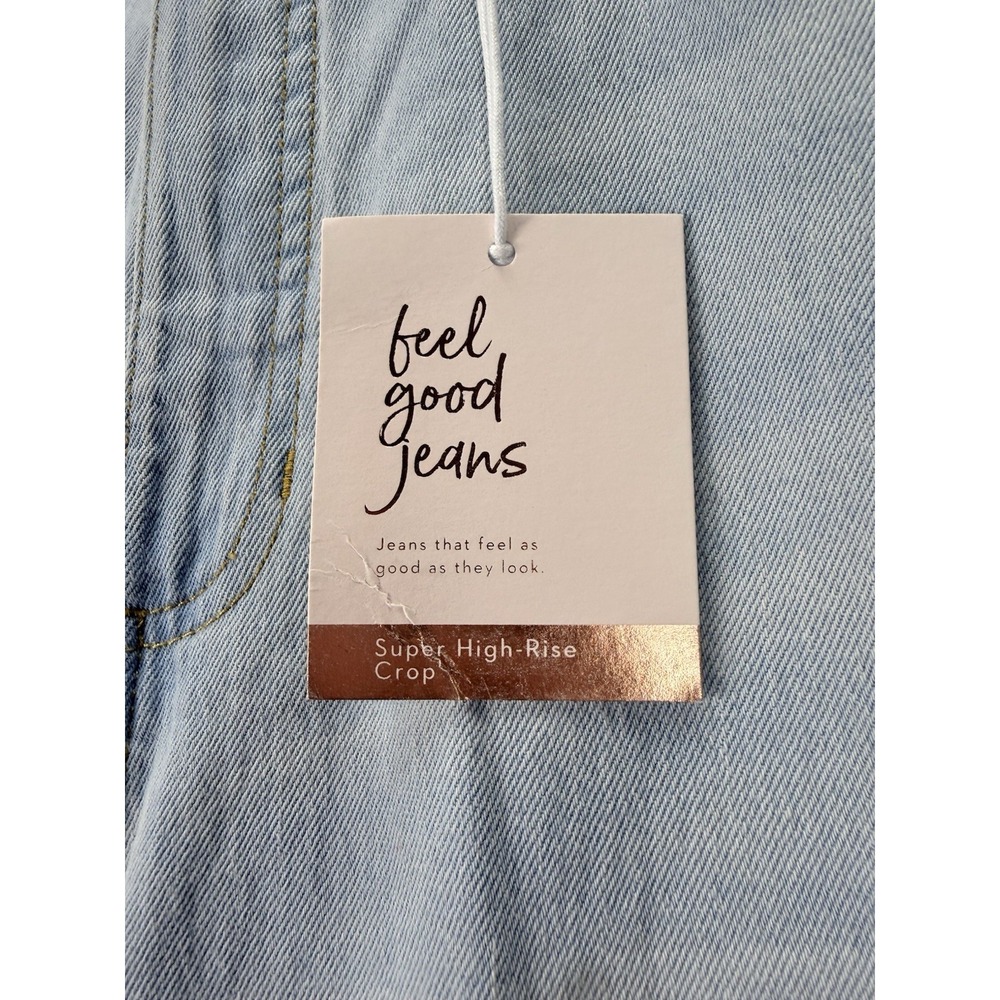 LC Lauren Conrad Women's 14 Super HighRise Crop Distressed Embroidered Denim NWT - Picture 3 of 11